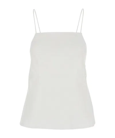 Semicouture Semi Couture Cut-out Button Linen Top In White