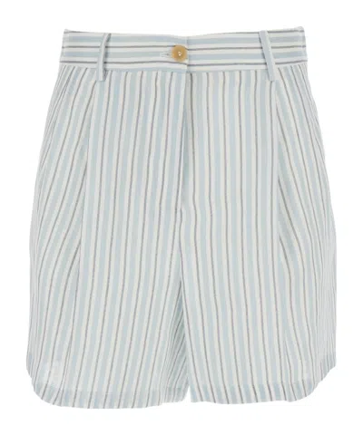 Semicouture Striped Shorts In Blue