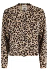 Semicouture Semi Couture Leopard Print Cardigan With Round Neckline In Black