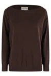 Semicouture Semi Couture Jupiner Boat Neck Sweater In Burgundy