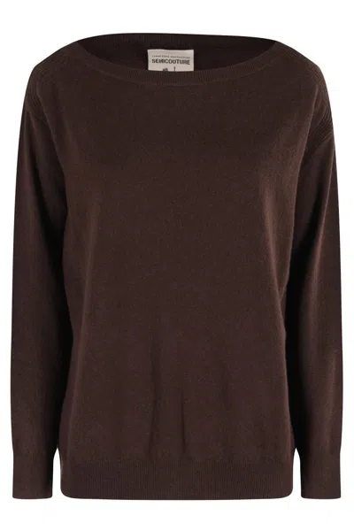 Semicouture Semi Couture Jupiner Boat Neck Sweater In Burgundy