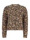 Semicouture Semi Couture Leopard Print Cardigan With Round Neckline In Gray