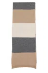 Semicouture Semi Couture Linnet Scarf With Striped Pattern In Multicolor Almond In Brown