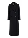 Semicouture Double Breasted Coat In Black