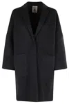 Semicouture Semi Couture Overcoat With Notched Collar In Blue