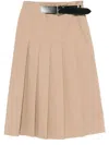 Semicouture Semi Couture Pleated High-waist Midi Skirt With Structured Belt
