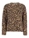 Semicouture Animalier Round Neck Pull In Black