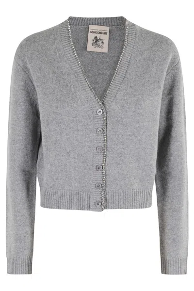 Semicouture Semi Couture Semi Couture Clarinda Pattern Cardigan In Gray