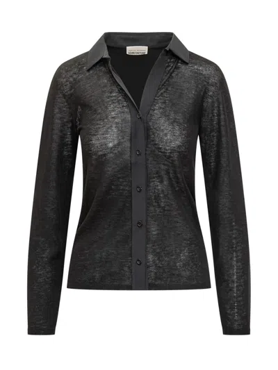 Semicouture Wool Shirt In Black