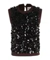 Semicouture Semi Couture Sequined Gilet With High Neckline In Black