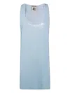 Semicouture Sequin Scoop Neckline Sleeveless Dress In Blue