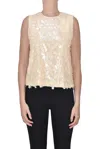 Semicouture Sequined Top In Neutral