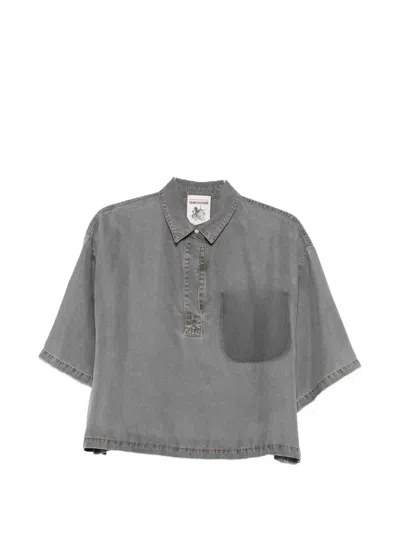 Semicouture Shana Short-sleeve Shirt In Gray