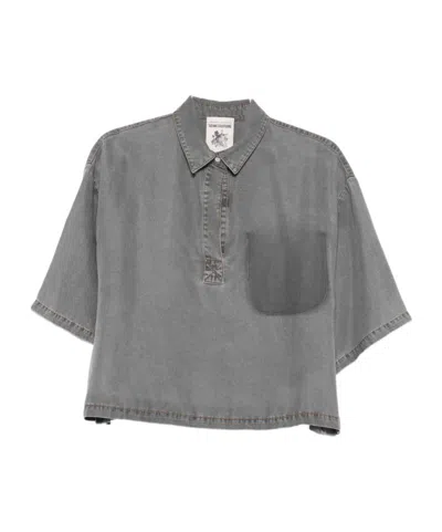 Semicouture Shana Short-sleeve Shirt In Gray
