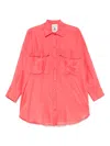 Semicouture Angelica Cotton And Silk Shirt In Pink