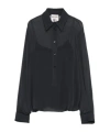 Semicouture Buttoned Long-sleeve Top In Black