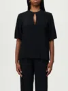 Semicouture Keyhole-neckline Top In Black