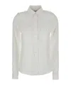Semicouture White Shirt With Pointed Collar And Patch Pockets On The Chest In Linen Woman In White