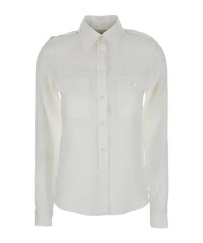 SEMICOUTURE SEMI COUTURE SHIRT WITH POINTED COLLAR AND POCKETS