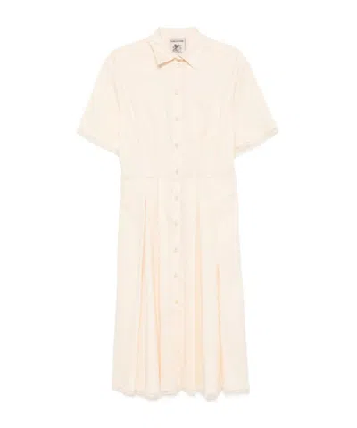 Semicouture Short Sleeve Dress In White