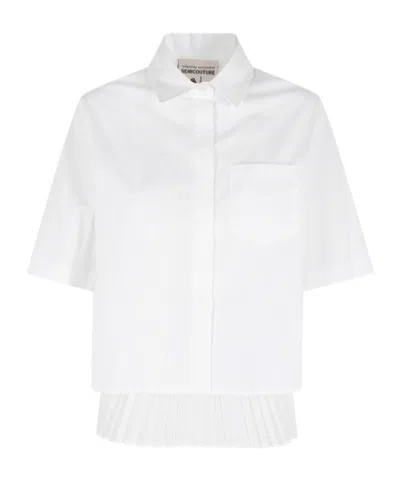 Semicouture Dominga Pleated Shirt In White