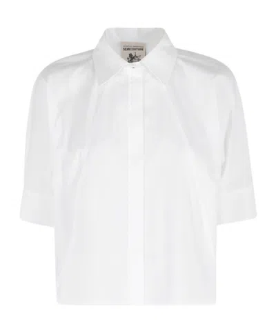 Semicouture Clara Short-sleeved Shirt In White
