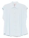 Semicouture Semi Couture Short-sleeve Shirt With Soft Pleating Details
