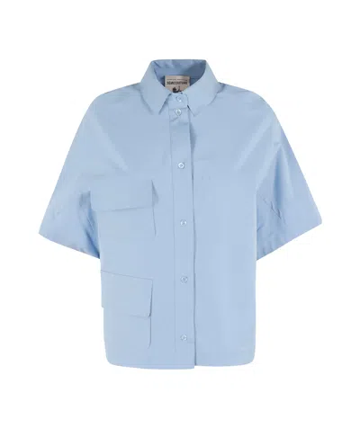 Semicouture Short-sleeved Shirt In Blue