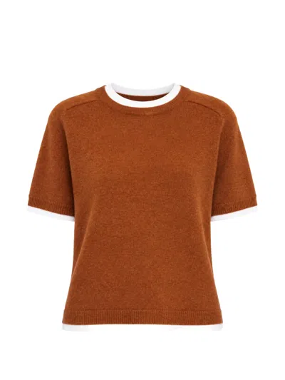 Semicouture Short-sleeve Sweater In Brown