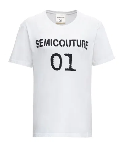 Semicouture Short-sleeved T-shirt In White