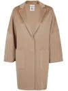 Semicouture Lapel Coat In Brown
