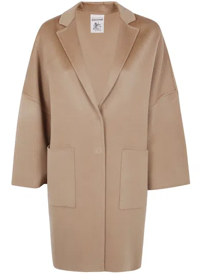 Semicouture Lapel Coat In Multi