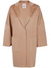 Semicouture Lapel Coat In Neutral