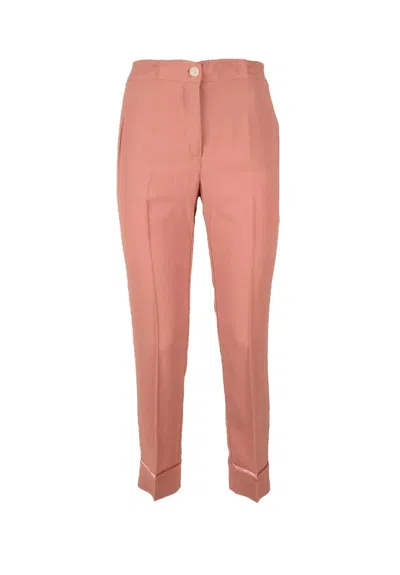 Semicouture Silk Acetate Trousers - Old Rose In Orange