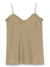 Semicouture Beige 'simona' Top In Cotton And Silk In Neutrals