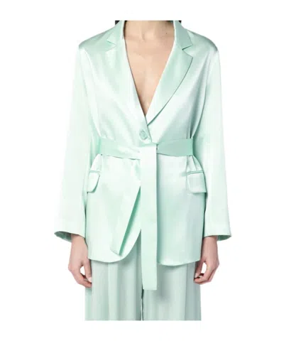 Semicouture Single-breasted Blazer In Blue