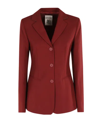 Semicouture Single-breasted Blazer In Red