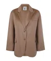 Semicouture Notched Lapel Single Breasted Flap Pocket Jacket In Brown