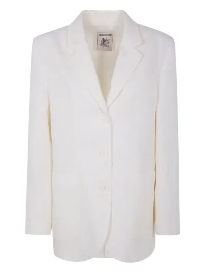 Semicouture Single-breasted Tailored Blazer In White