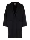 Semicouture Semi Couture Overcoat With Notched Collar In Black