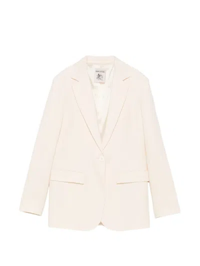 Semicouture Single-breasted Notched-lapel Blazer In Neutral
