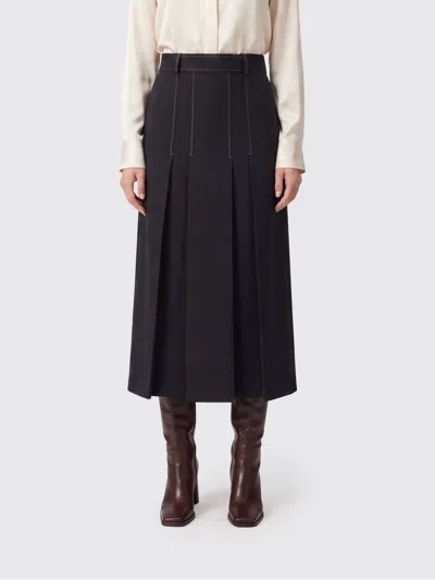 Semicouture Skirt Woman Color Blue In Black