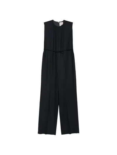 Semicouture Sleeveless Belted Jumpsuit In Black