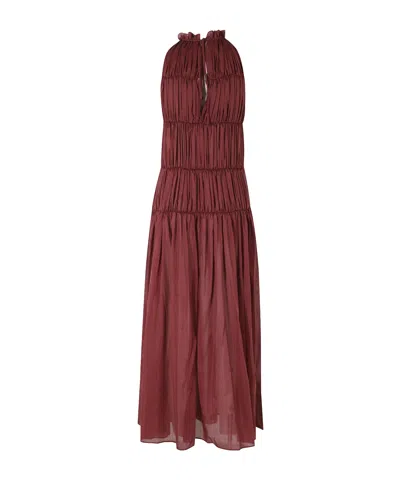 Semicouture Marilou Maxi Dress In Burgundy