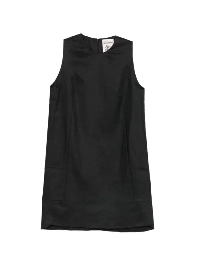 Semicouture Sheena Linen Mini Dress In Black