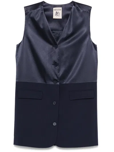 Semicouture Sleeveless Mini Dress In Blue