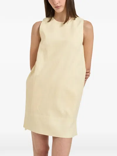 Semicouture Sleeveless Round-neck Mini Dress In Yellow