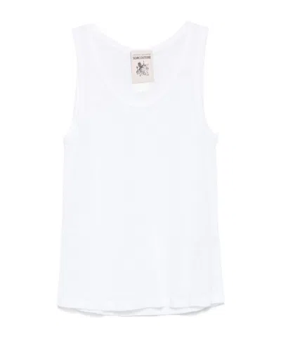 Semicouture Sleeveless Vest In White