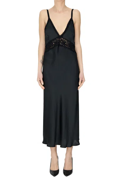 Semicouture Slip Dress In Black