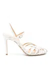 Semicouture White Sandals With Front Cage In Patent Leather Woman In White